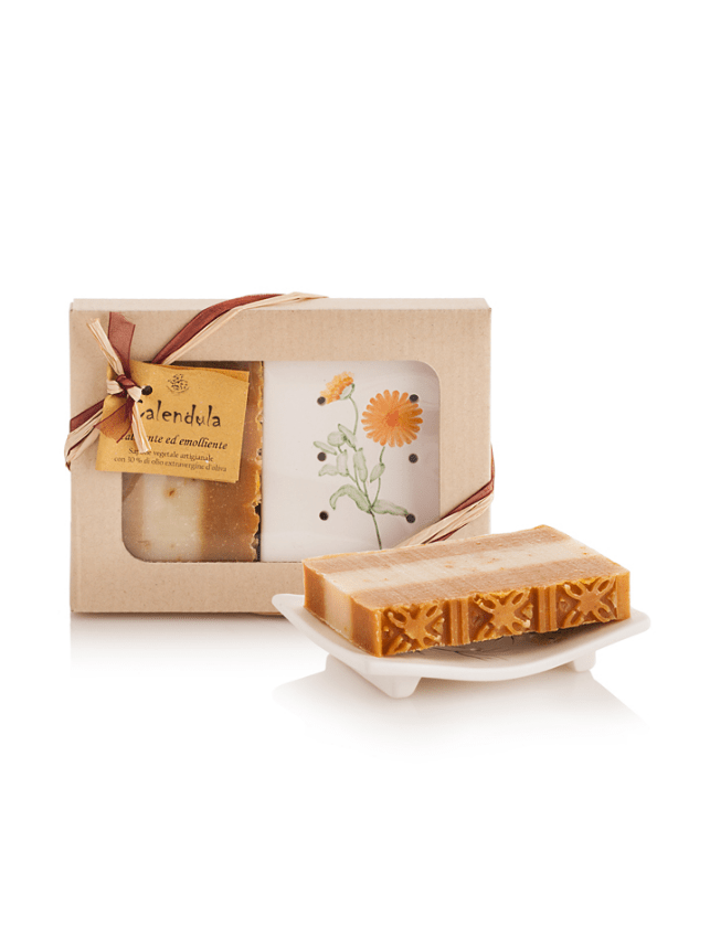 Portasapone in Ceramica Dipinto a Mano con Saponetta